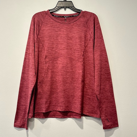 Spyder Ladies' Long Sleeve Brushed Active Top (Pomegranate Heather, Size XL) - Picture 5 of 8